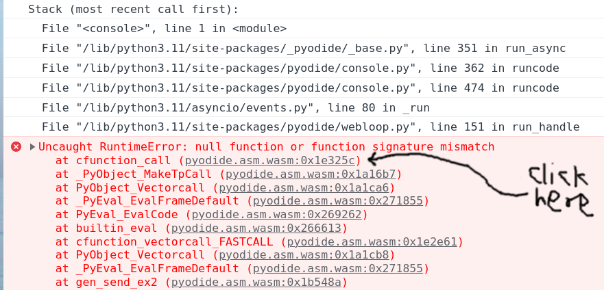 fpcast stack trace